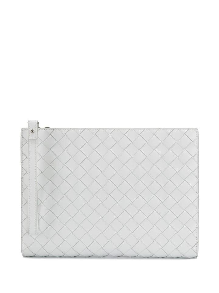Bottega Veneta Intrecciato Weave Clutch - White