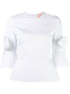 Roksanda - Bow Sleeve Top - Women - Cotton - 8, Women's, White, Cotton