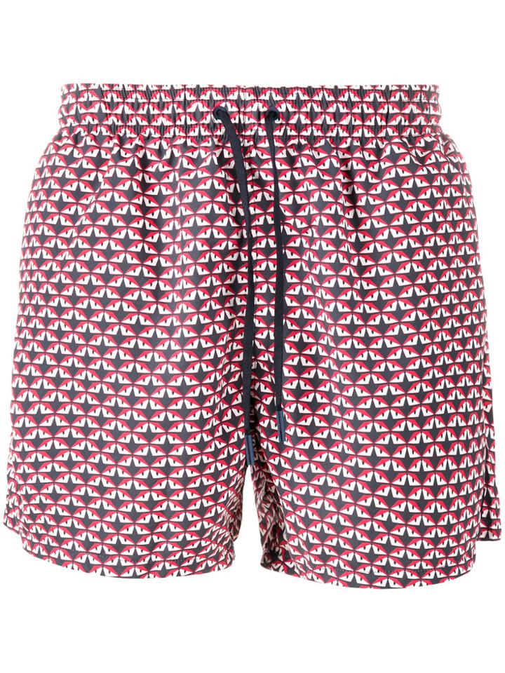 Fendi Bag Bugs Swim Shorts - Red