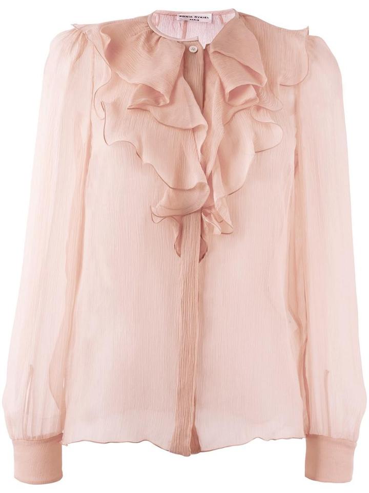 Sonia Rykiel 'jabot' Blouse, Women's, Size: 38, Pink/purple, Silk/triacetate/polyester