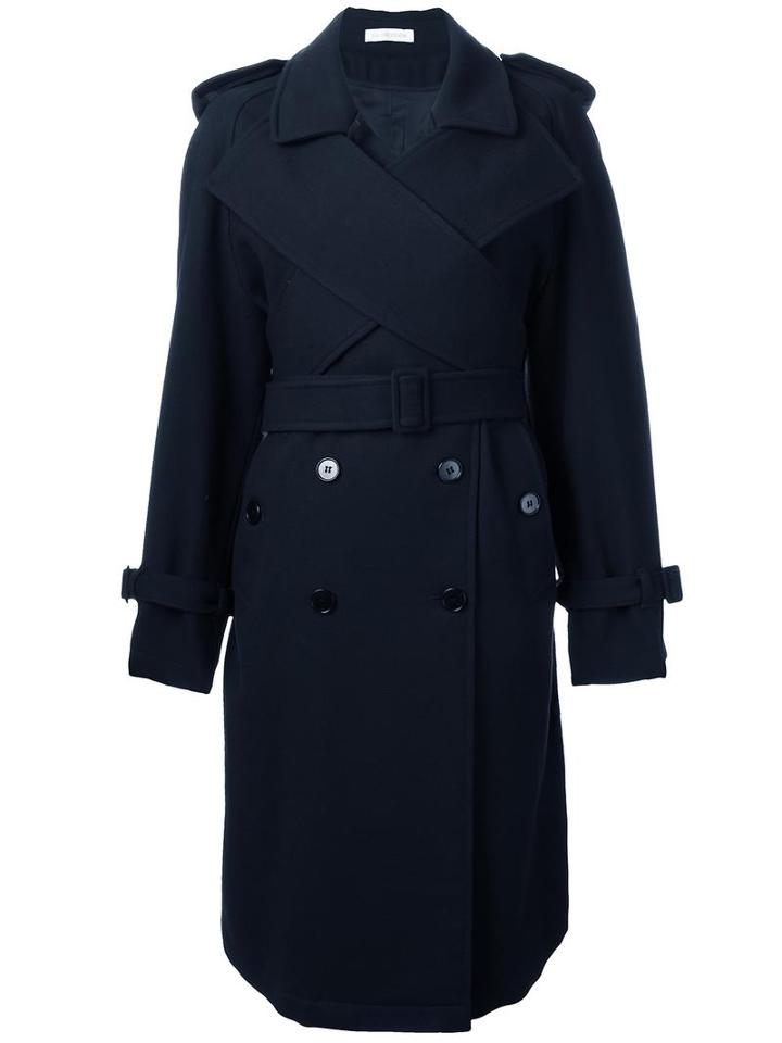 J.w.anderson Double Breasted Trench Coat, Women's, Size: 10, Blue, Wool/polyamide/viscose