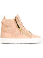 Giuseppe Zanotti Design Cruel Hi-top Sneakers, Women's, Size: 39.5, Pink/purple, Leather/rubber