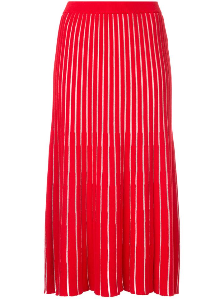 G.v.g.v. Sheer Striped Knit Skirt - Red