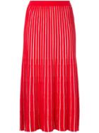 G.v.g.v. Sheer Striped Knit Skirt - Red
