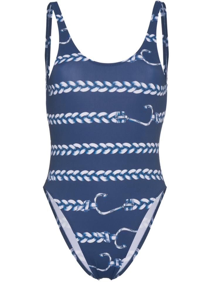 Belusso Nautical Print Swimsuit - Blue