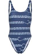 Belusso Nautical Print Swimsuit - Blue
