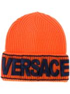 Versace Logo Manifesto Beanie - Yellow & Orange