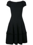 Talbot Runhof - Frayed Trim Shift Dress - Women - Polyester/spandex/elastane - 34, Black, Polyester/spandex/elastane