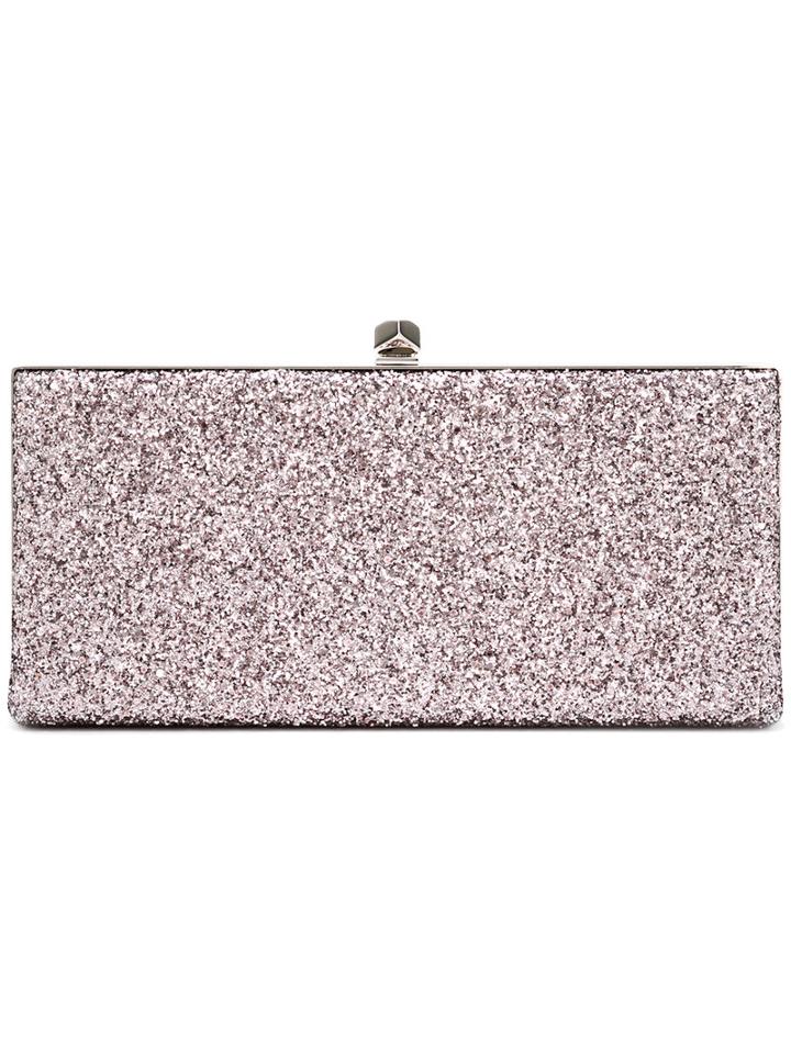 Jimmy Choo - Celeste Glitter Clutch Bag - Women - Silk/metallic (grey) Fibre - One Size, Women's, Silk/metallic Fibre