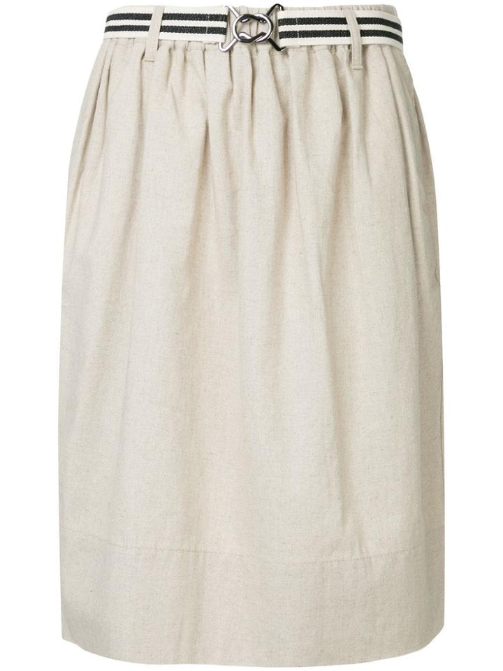 Bassike Belted Draped Midi Skirt - Brown