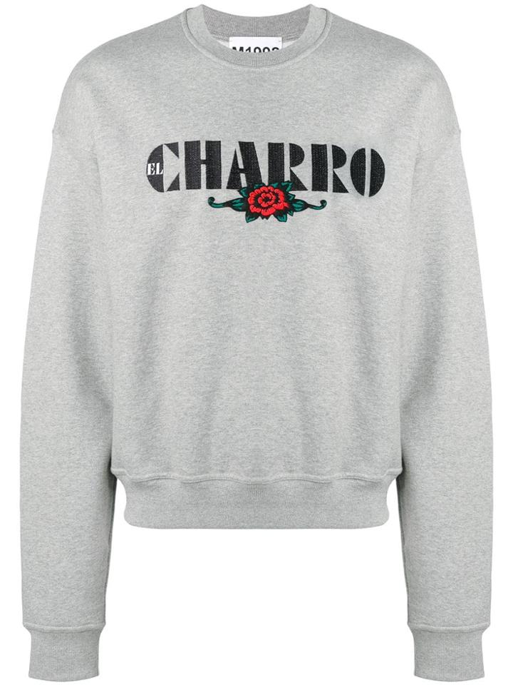 M1992 Slogan Print Sweatshirt - Grey