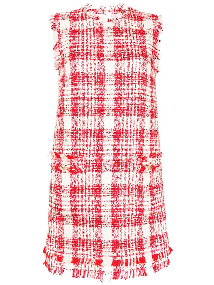 Msgm Tweed Shift Dress - Red
