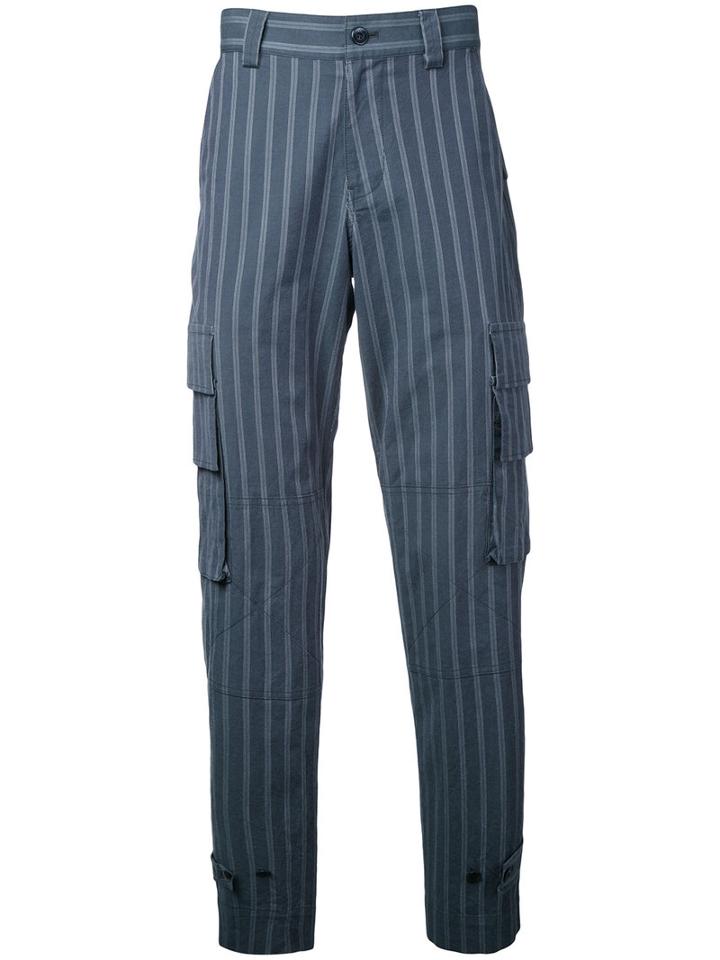 Undercover Striped Pocket Pants, Men's, Size: 4, Blue, Cotton/polyurethane