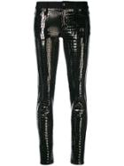 Just Cavalli Crocodile Effect Skinny Trousers - Black