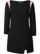 Haney 'annie' Mesh Shoulder Dress, Women's, Size: 6, Black, Silk/spandex/elastane