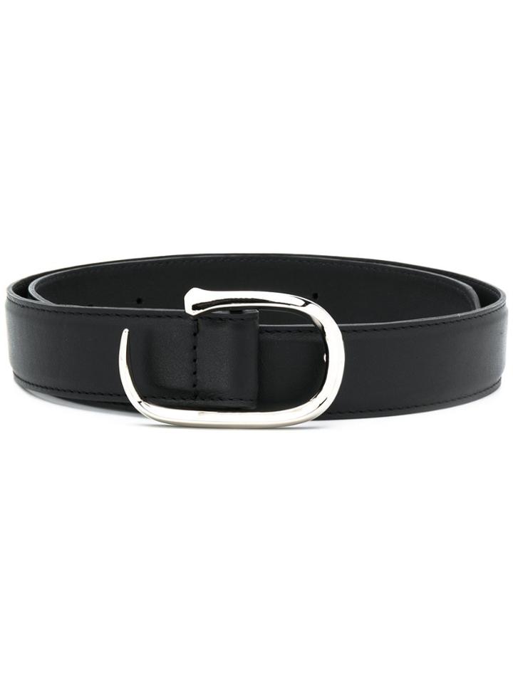 Orciani Lotus Leather Belt - Black