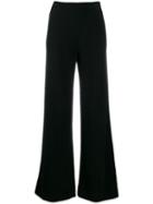 Jil Sander Flared Cashmere Trousers - Black