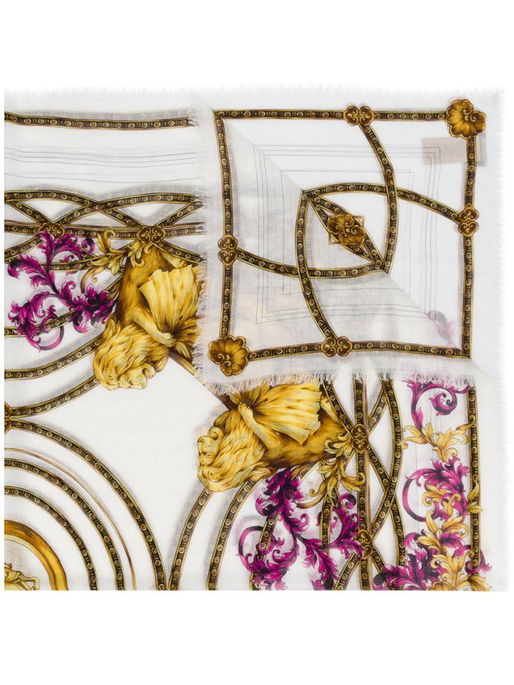 Versace Floral Baroque Print Scarf - Multicolour