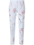 Paul Smith Inverted Floral Print Cropped Trousers - Blue