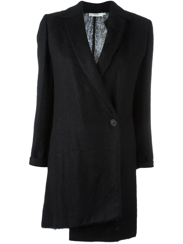 Romeo Gigli Vintage Asymmetric Style Coat - Black