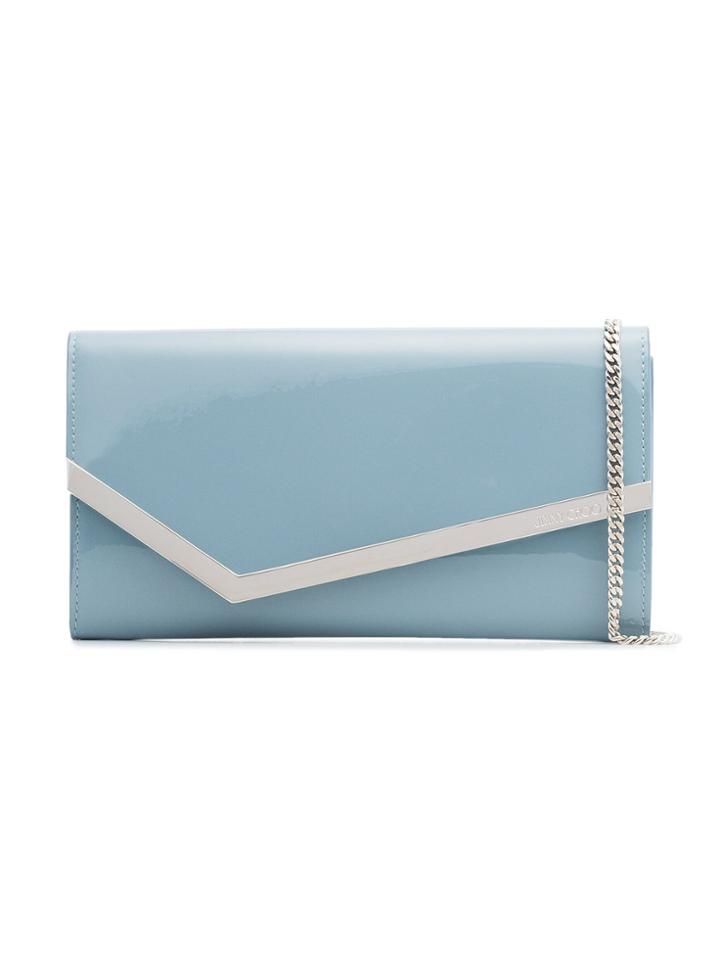 Jimmy Choo Blue Emmie Patent Leather Clutch