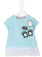 Fendi Kids - Ruffled Hem T-shirt - Kids - Cotton/polyamide/spandex/elastane - 12 Mth, Toddler Girl's, Blue