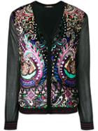 Roberto Cavalli - Paisley Print Cardigan - Women - Silk/polyester/viscose/virgin Wool - 44, Black, Silk/polyester/viscose/virgin Wool