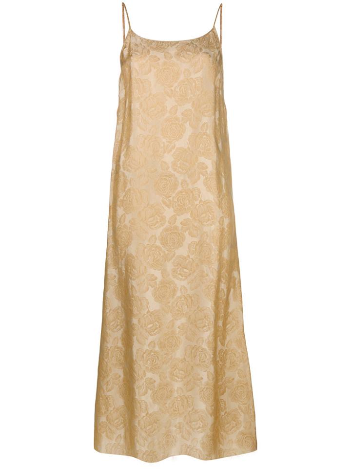 Uma Wang Spaghetti Straps Jacquard Dress - Nude & Neutrals