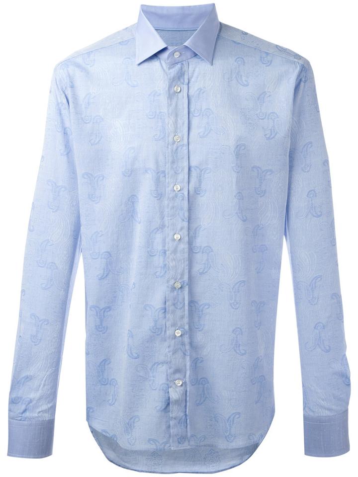 Etro New Warrant Shirt, Men's, Size: 44, Blue, Cotton