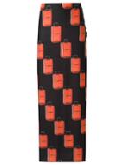 Amir Slama Long Printed Skirt - Black