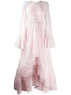 Giambattista Valli Lace Ruffle Skirt Gown - Pink