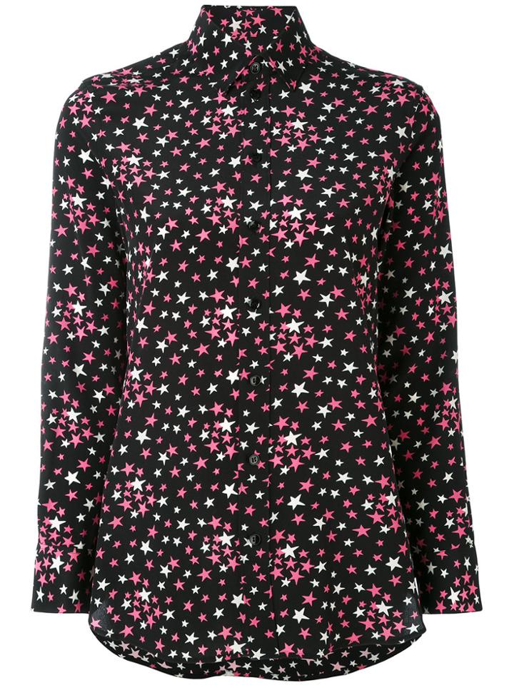 Saint Laurent Paris Collar Star Print Shirt - Black