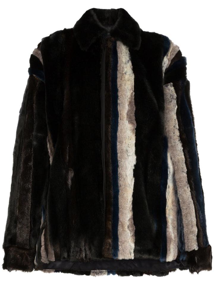 Y / Project Stripe Faux Fur Jacket - Unavailable