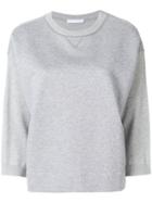 Fabiana Filippi Cropped Sleeves Sweatshirt - Grey