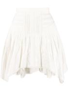 Isabel Marant Étoile Pleated Asymmetric Hem Skirt - White