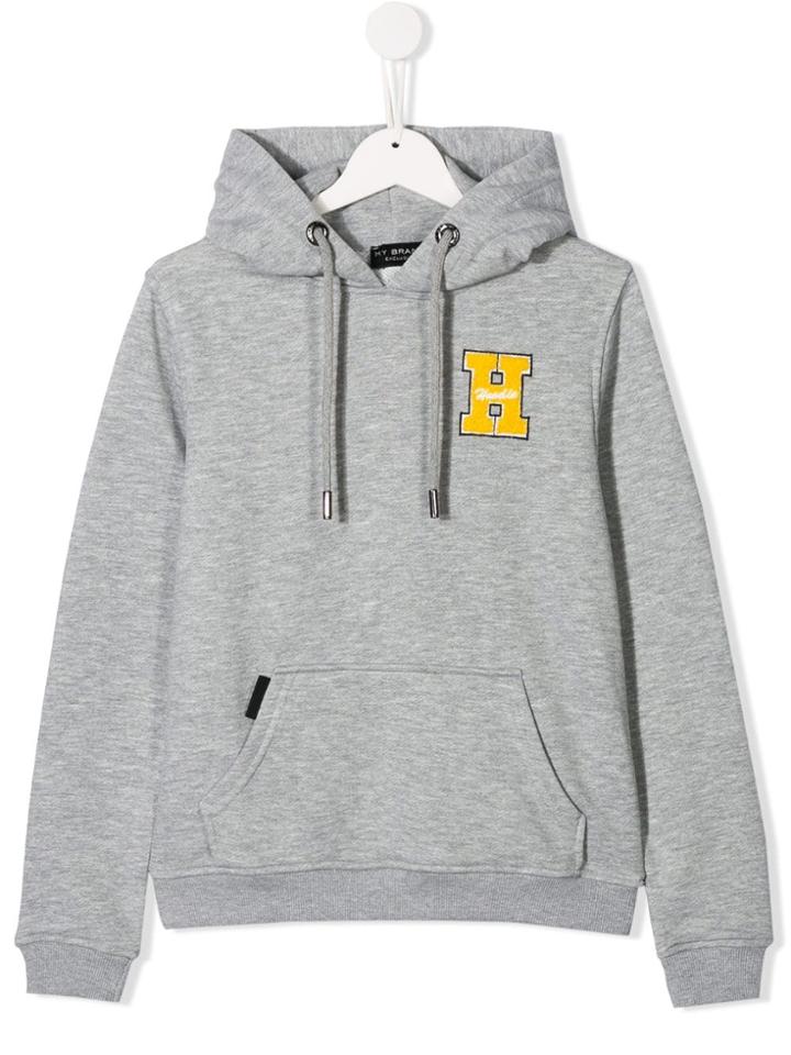 My Brand Kids Teen H Patch Hoodie - Grey