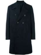 Neil Barrett Double Breasted Overcoat, Men's, Size: 52, Blue, Cotton/polyamide/polyester/wool