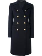 Tagliatore Double-breasted Mid Coat, Women's, Size: 42, Blue, Cupro
