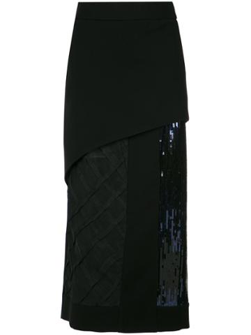 Giuliana Romanno - Sequin Midi Skirt - Women - Polyester/acetate - 36, Black, Polyester/acetate