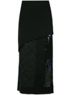 Giuliana Romanno - Sequin Midi Skirt - Women - Polyester/acetate - 36, Black, Polyester/acetate