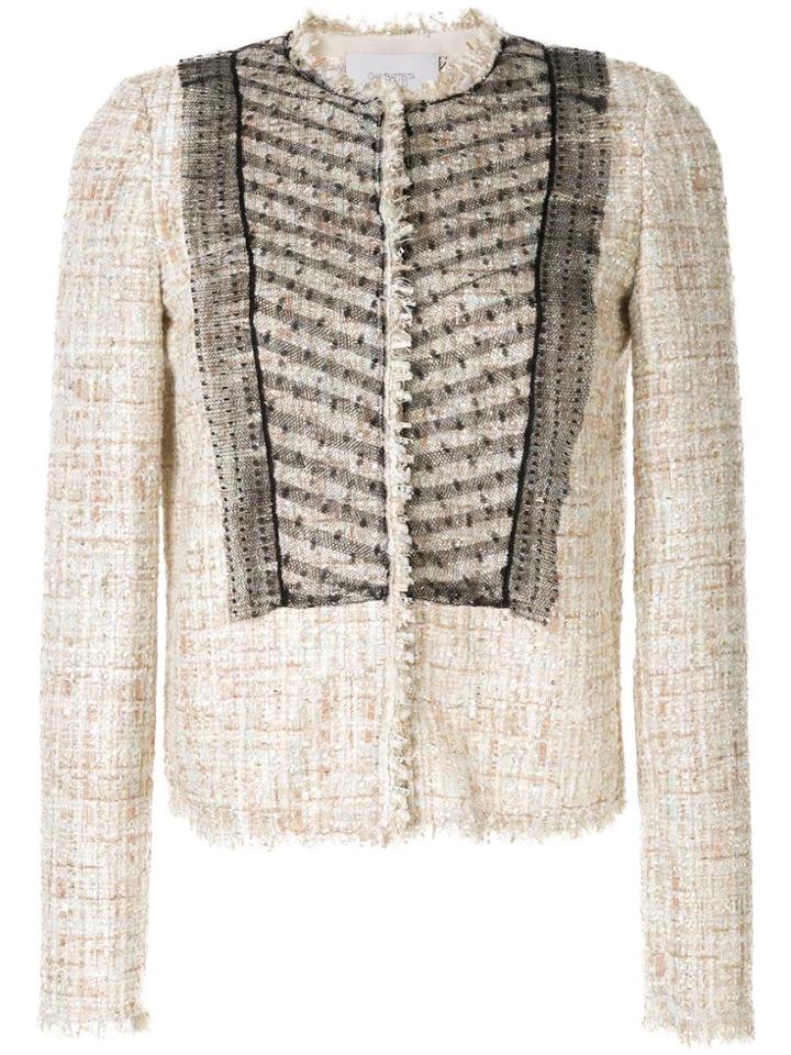 Giambattista Valli Bouclé-tweed Mesh Jacket - Neutrals