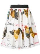 Dolce & Gabbana Rooster-print Skirt - White