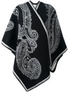 Alexander Mcqueen Paisley Cardi-cape, Women's, Black, Cashmere/wool