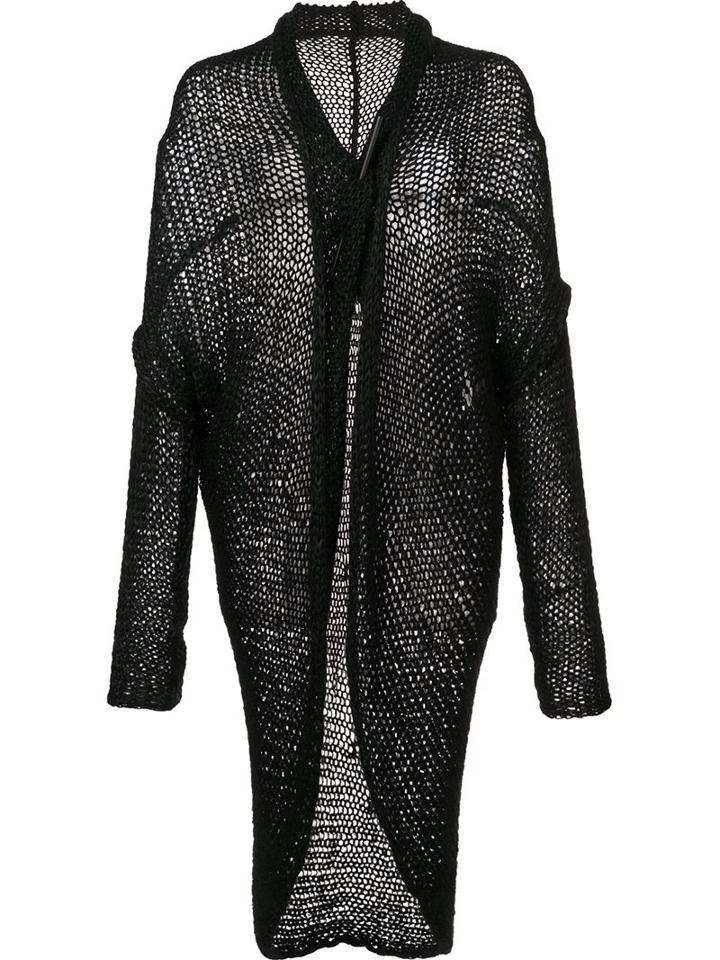 Isabel Benenato Curved Hem Cardigan, Women's, Size: 42, Black, Polyamide/polyester/mohair