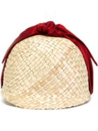 Federica Moretti Minunod Hat, Women's, Nude/neutrals, Straw/silk