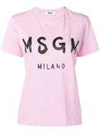Msgm Pink Logo T-shirt