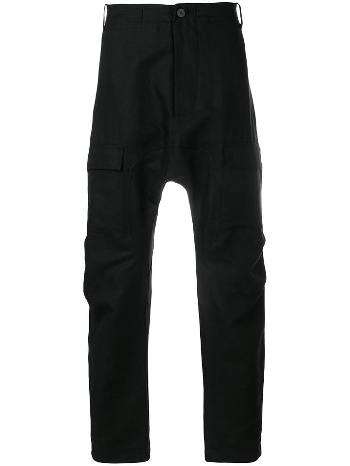 Tom Rebl Dropped Crotch Trousers - Black