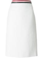 Thom Browne Lowrise Cardigan Pencil Skirt With Red, White And Blue