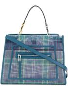 Fendi Runaway Check Tote Bag - Blue