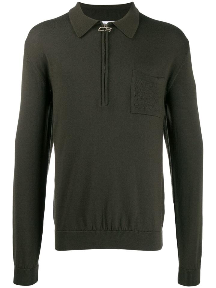 Cmmn Swdn Curtis Zipped Neck Jumper - Green